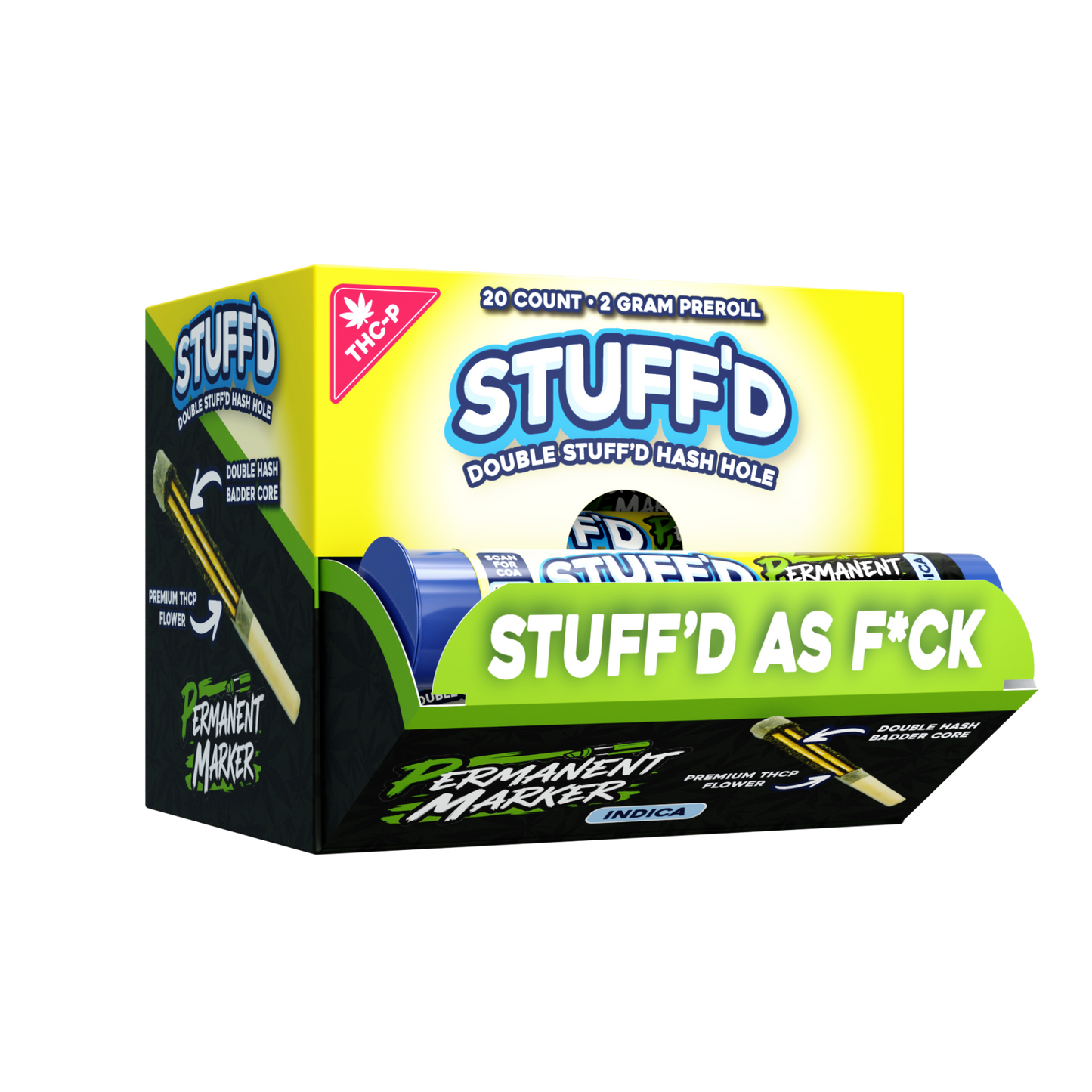 DOUBLE STUFFD - HASH HOLE 1CT PREROLL (THC-P) - 20CT DISPLAY
