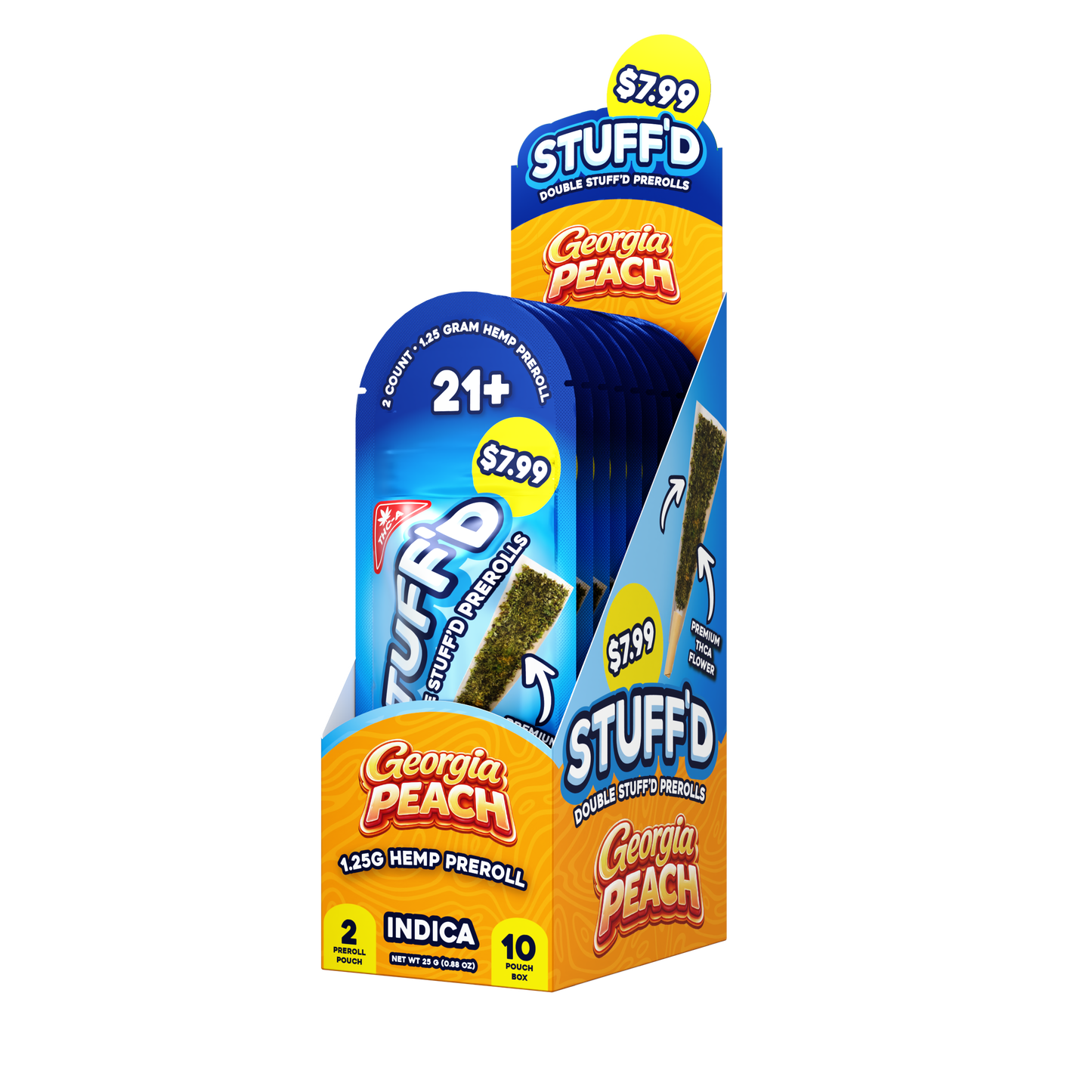 DOUBLE STUFFD 2CT PREROLLS (THC-A) - 10 PACK DISPLAY