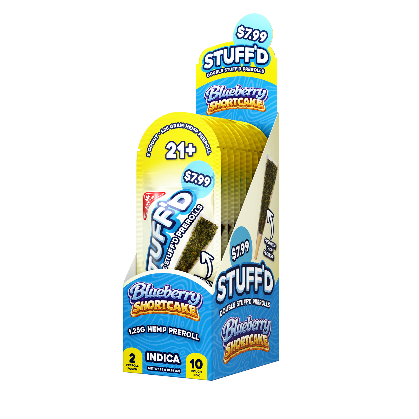 DOUBLE STUFFD 2CT PREROLLS (THC-P) - 10 PACK DISPLAY