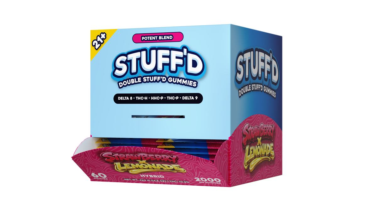 DOUBLE STUFFD GUMMIES - SINGLE SACHETS - DISPLAY BOX