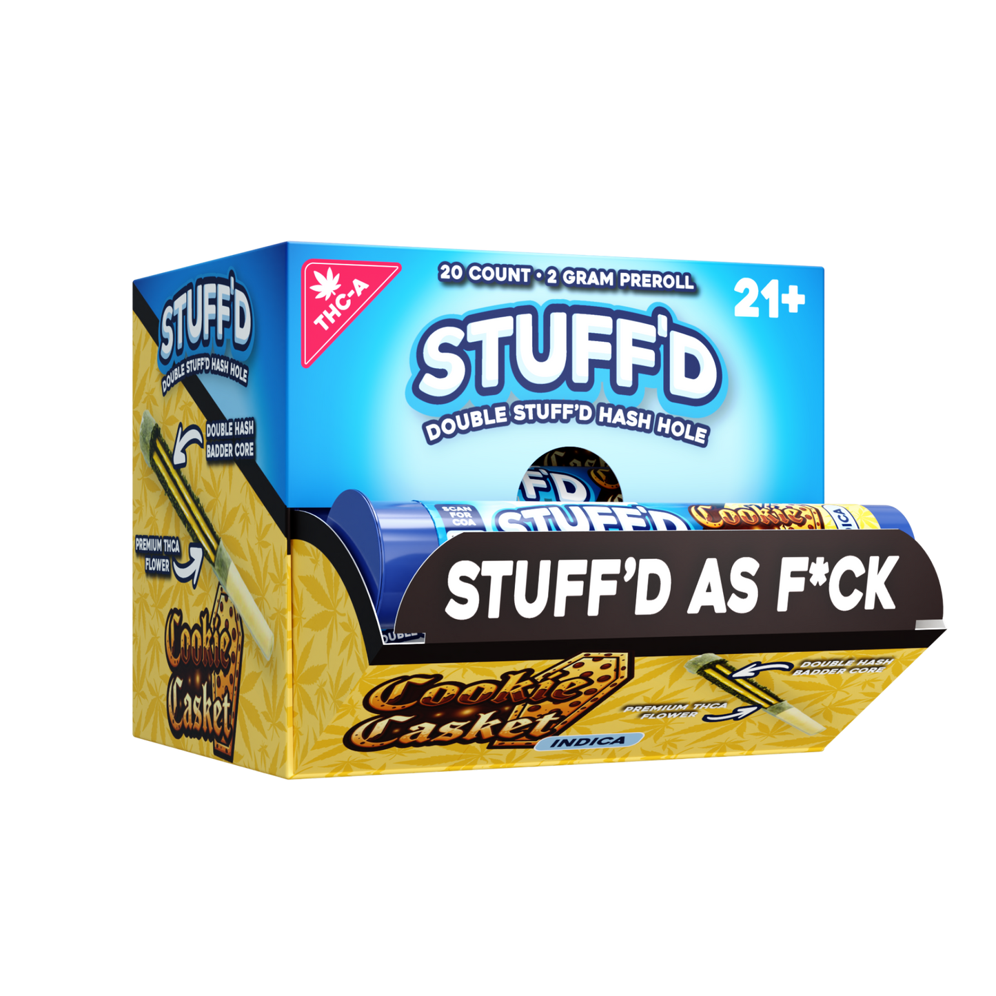 DOUBLE STUFFD - HASH HOLE 1CT PREROLL (THC-A) - 20CT DISPLAY