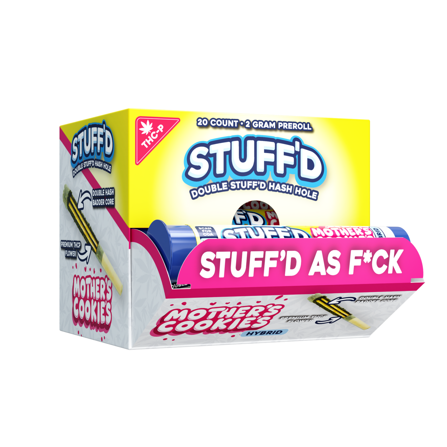 DOUBLE STUFFD - HASH HOLE 1CT PREROLL (THC-P) - 20CT DISPLAY