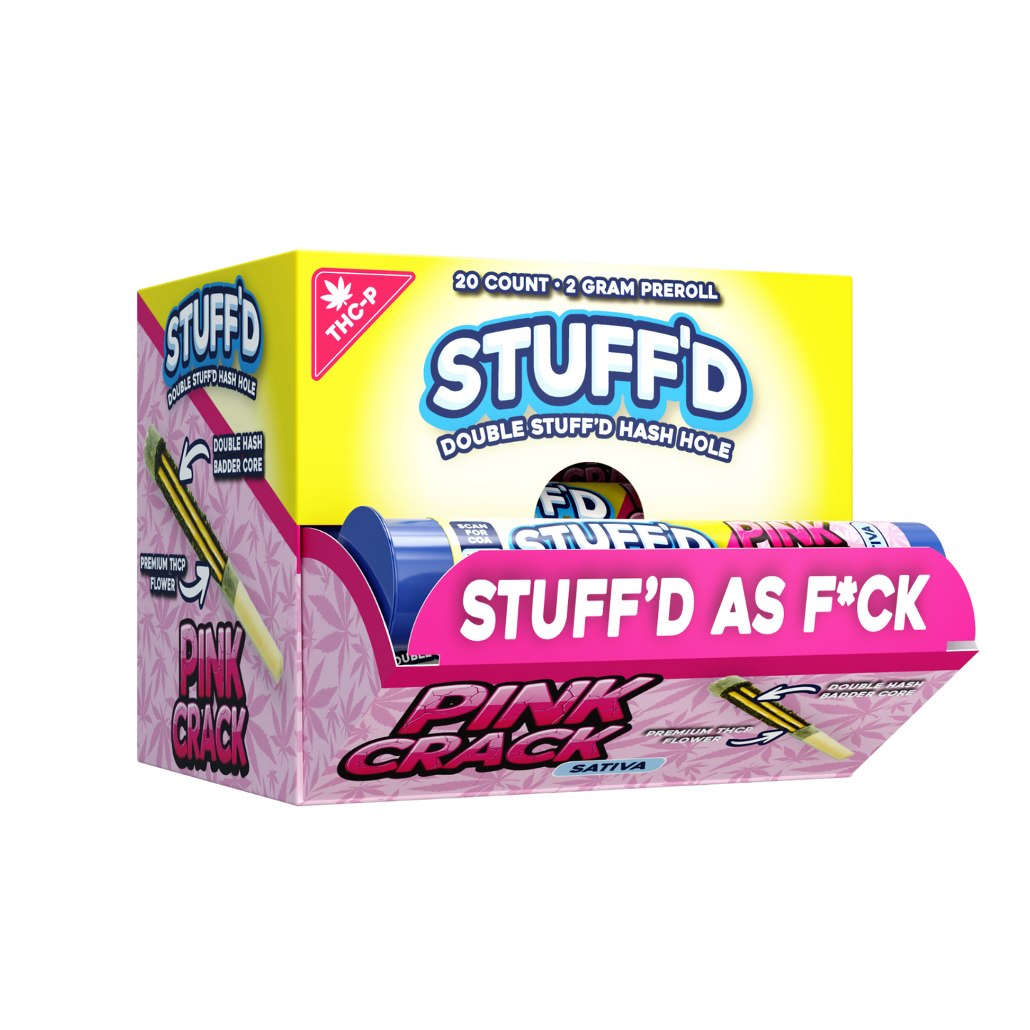 DOUBLE STUFFD - HASH HOLE 1CT PREROLL (THC-P) - 20CT DISPLAY