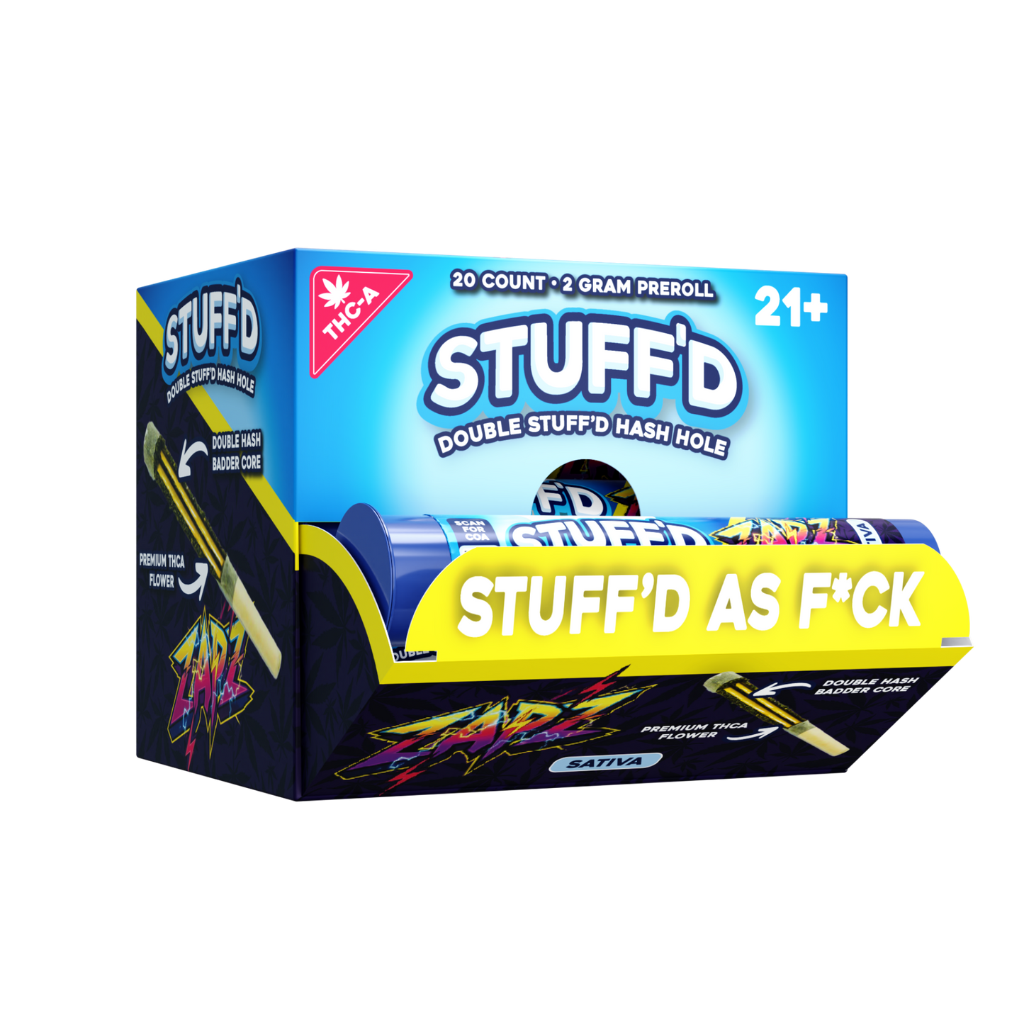 DOUBLE STUFFD - HASH HOLE 1CT PREROLL (THC-A) - 20CT DISPLAY