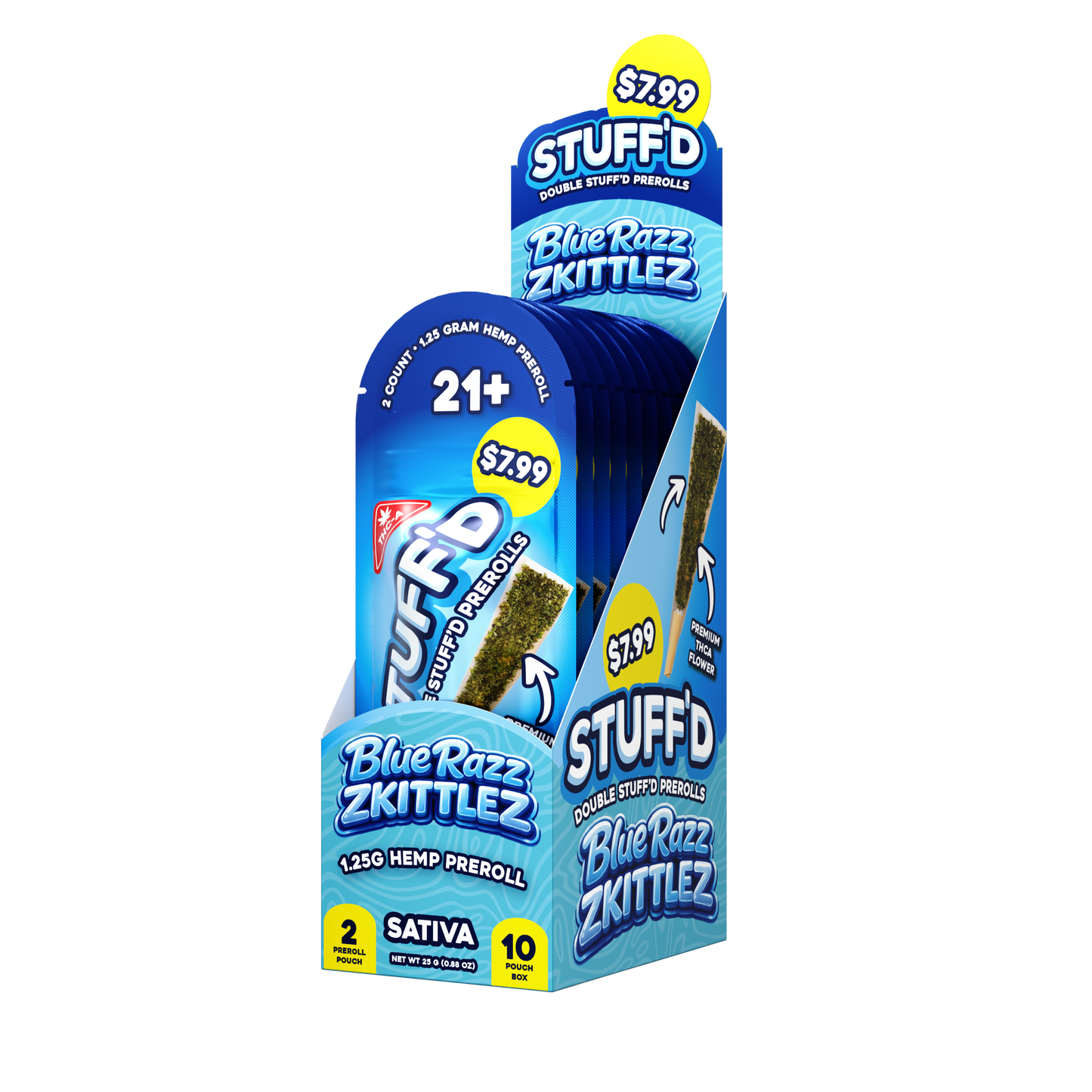 DOUBLE STUFFD 2CT PREROLLS (THC-A) - 10 PACK DISPLAY