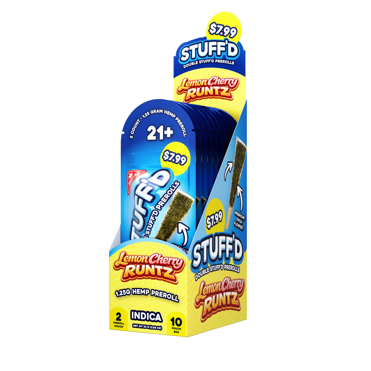 DOUBLE STUFFD 2CT PREROLLS (THC-A) - 10 PACK DISPLAY