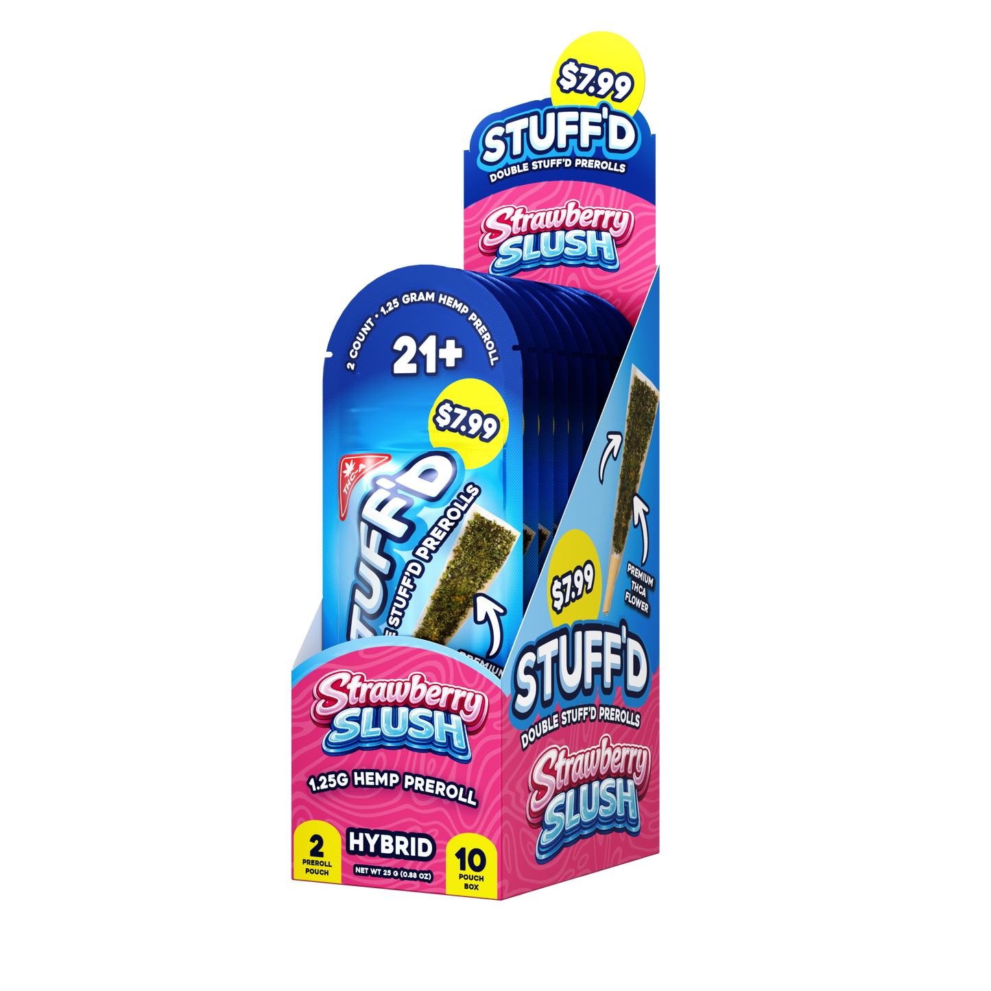 DOUBLE STUFFD 2CT PREROLLS (THC-A) - 10 PACK DISPLAY