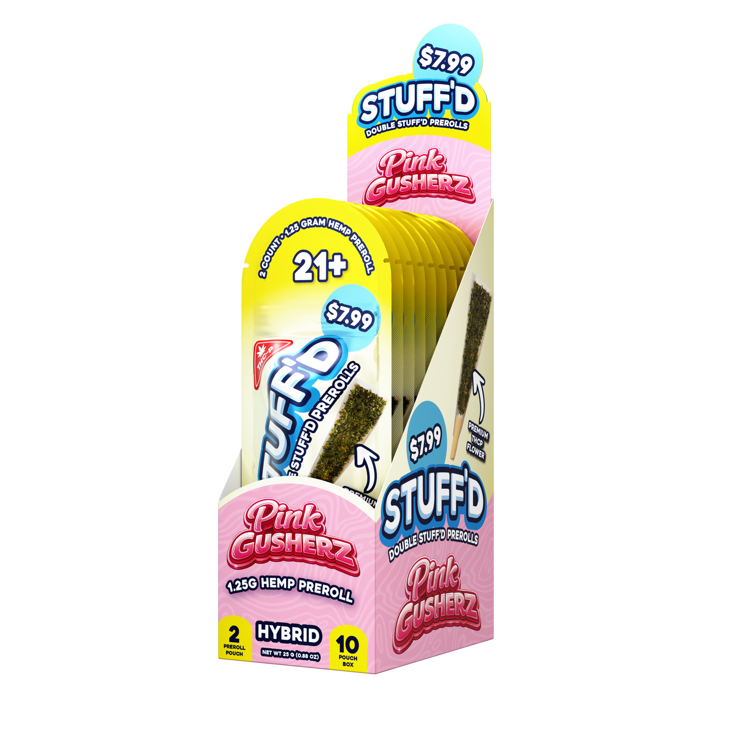 DOUBLE STUFFD 2CT PREROLLS (THC-P) - 10 PACK DISPLAY