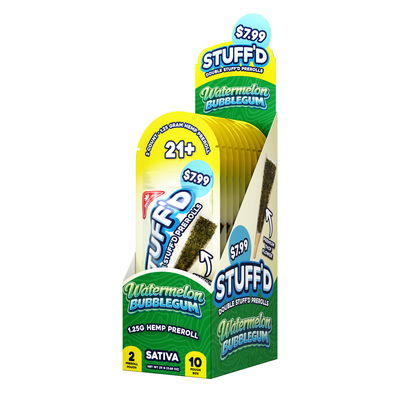 DOUBLE STUFFD 2CT PREROLLS (THC-P) - 10 PACK DISPLAY