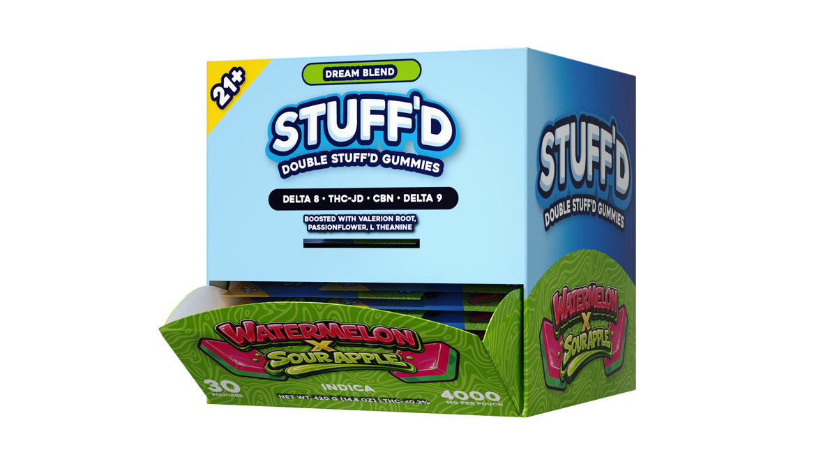 DOUBLE STUFFD GUMMIES - SINGLE SACHETS - DISPLAY BOX