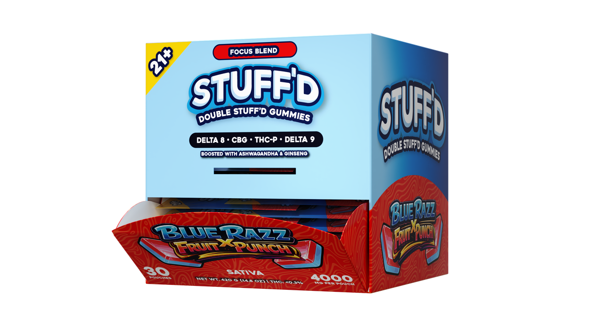 DOUBLE STUFFD GUMMIES - SINGLE SACHETS - DISPLAY BOX