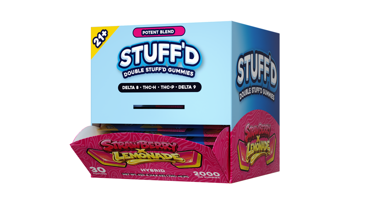 DOUBLE STUFFD GUMMIES - SINGLE SACHETS - DISPLAY BOX
